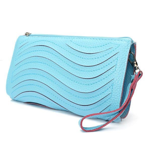 Pu-håndtaske Til Kvinder Wave Single Shoulder Cross Body Taske Håndledd Clutch Pung