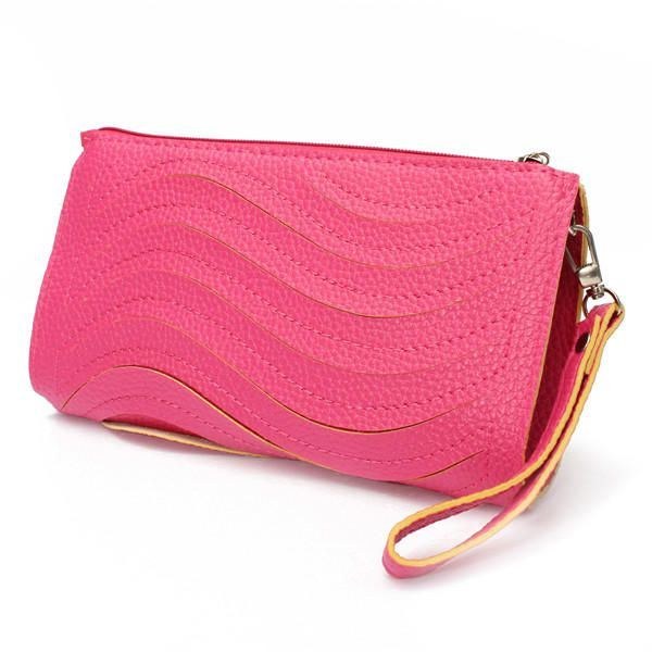 Pu-håndtaske Til Kvinder Wave Single Shoulder Cross Body Taske Håndledd Clutch Pung