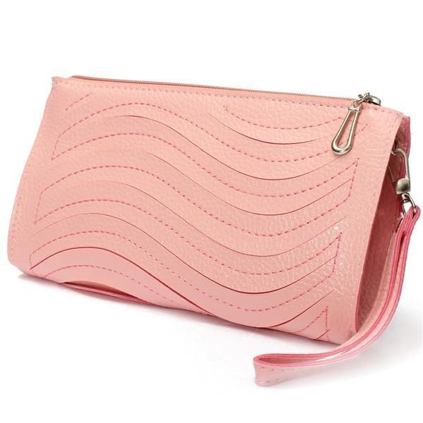 Pu-håndtaske Til Kvinder Wave Single Shoulder Cross Body Taske Håndledd Clutch Pung