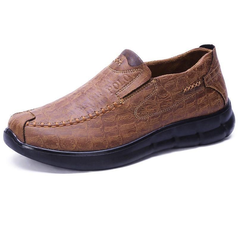 Behagelig Sål Til Mænd Casual Slip On Blød Microfiber Oxfords