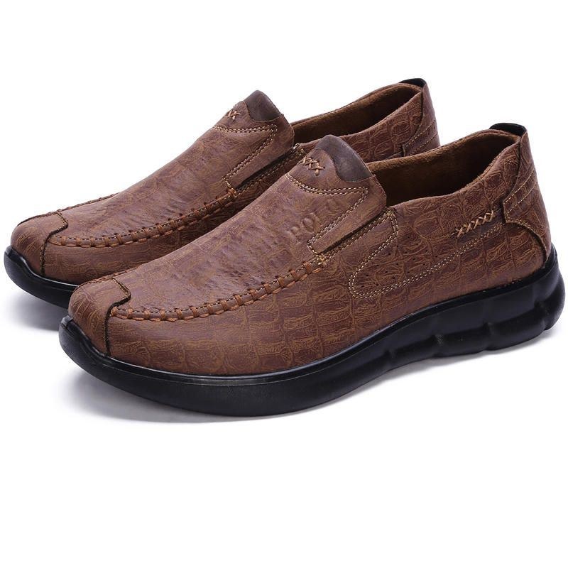 Behagelig Sål Til Mænd Casual Slip On Blød Microfiber Oxfords