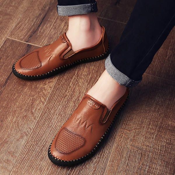 Casual Slip On Outdoor Mænd Oxfords Sko Læder