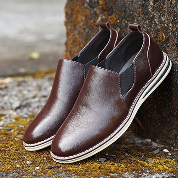 Herre Ægte Læder Casual Slip On Business Oxfords Sko