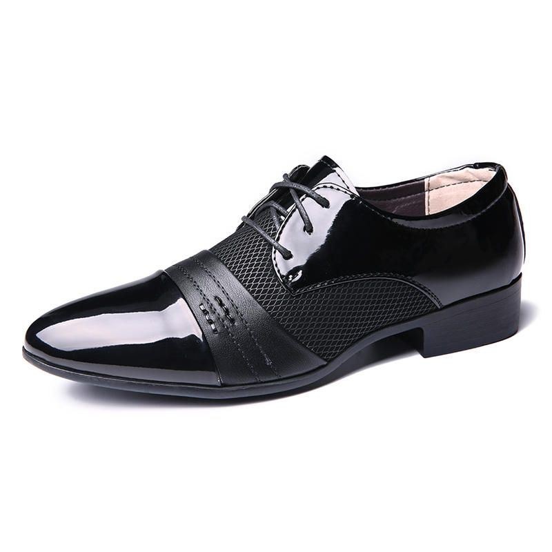 Herre Blød Formel Business Mesh Microfiber Stitching Formelle Oxfords