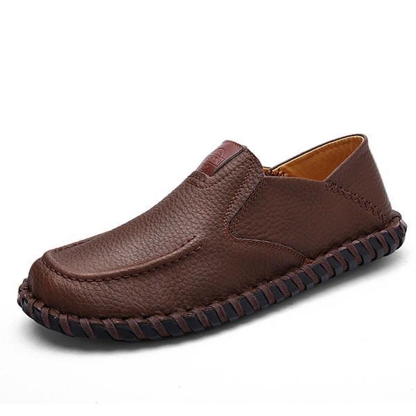 Herre Bløde Åndbare Flade Sko Casual Outdoor Læder Slip On Oxfords