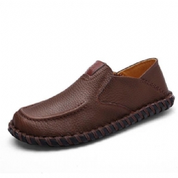 Herre Bløde Åndbare Flade Sko Casual Outdoor Læder Slip On Oxfords