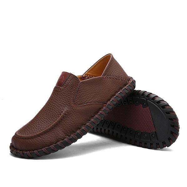 Herre Bløde Åndbare Flade Sko Casual Outdoor Læder Slip On Oxfords