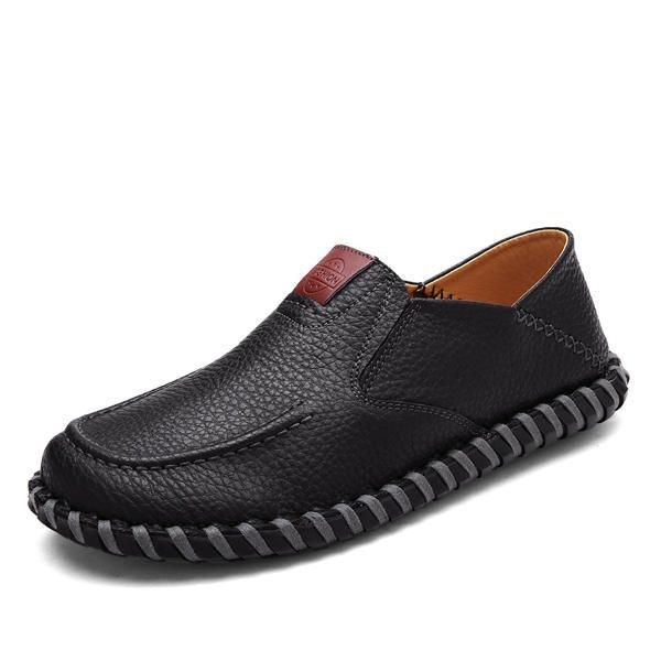 Herre Bløde Åndbare Flade Sko Casual Outdoor Læder Slip On Oxfords