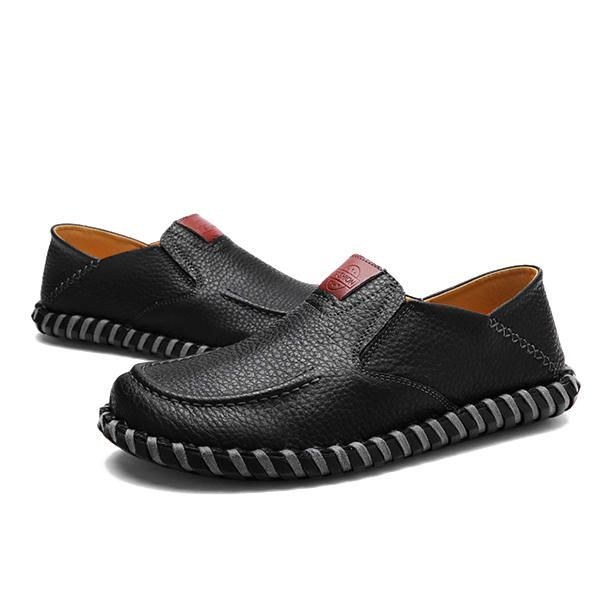 Herre Bløde Åndbare Flade Sko Casual Outdoor Læder Slip On Oxfords