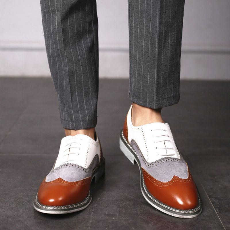 Herre Brogue Colorblock Oxfords Snørebånd Business Casual Formelle Sko