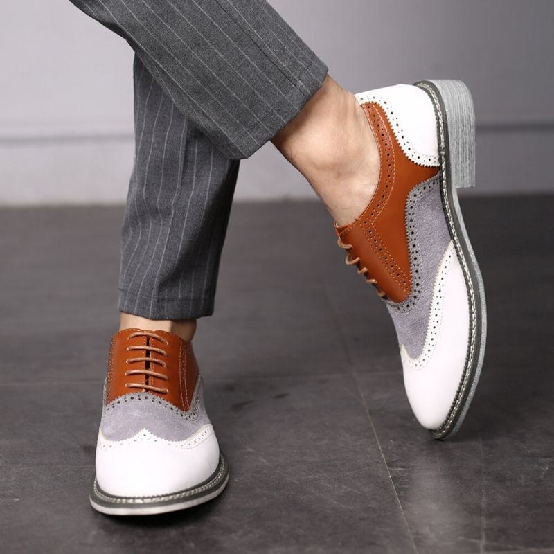 Herre Brogue Colorblock Oxfords Snørebånd Business Casual Formelle Sko