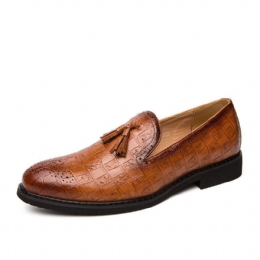 Herre Brogue Kvast Decor Microfiber Læder Slip On Fest Formelle Sko