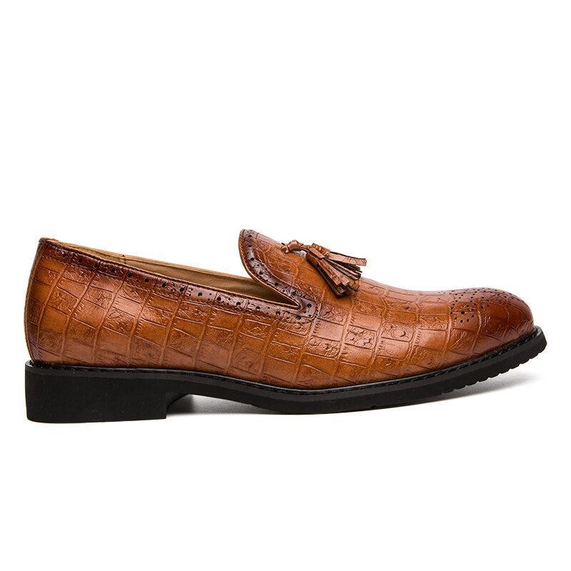 Herre Brogue Kvast Decor Microfiber Læder Slip On Fest Formelle Sko