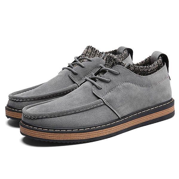 Herre Brogue Style Strikket Ruskind Blød Sål Varm Oxfords Sko