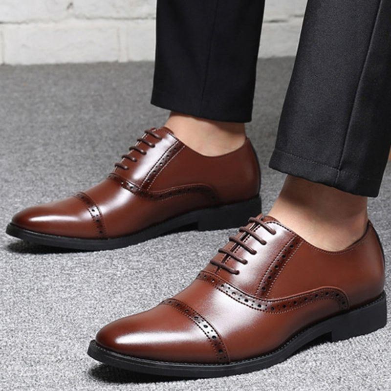 Herre Brogue Udskåret Casual Business Oxfords Dress Sko