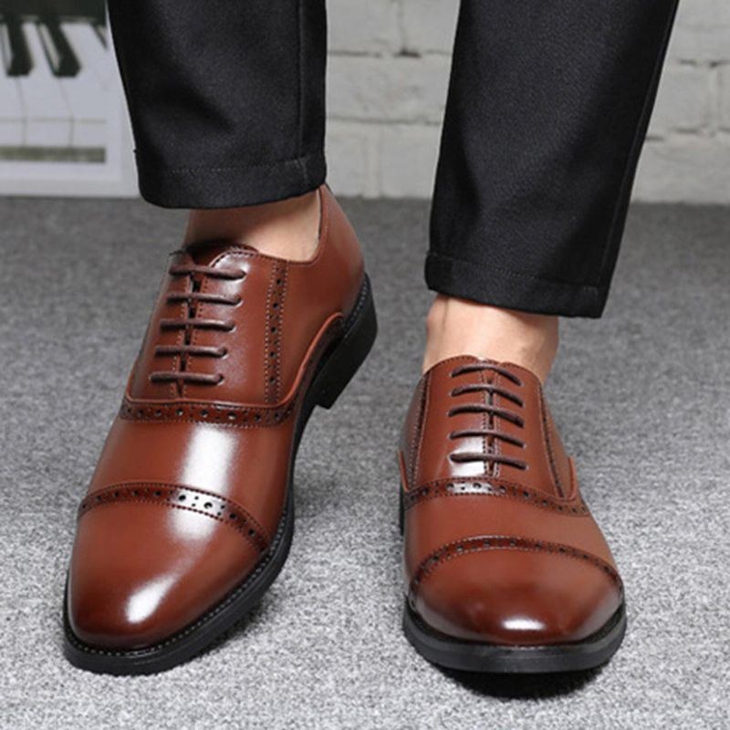 Herre Brogue Udskåret Casual Business Oxfords Dress Sko