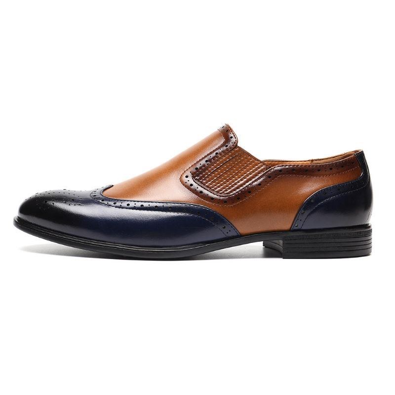 Herre Brogue Udskåret Farve Spicing Slip On Business Oxfords