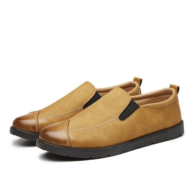 Herre Business Casual Loafers Chelsea Slip On Work Dress Håndsyede Sko