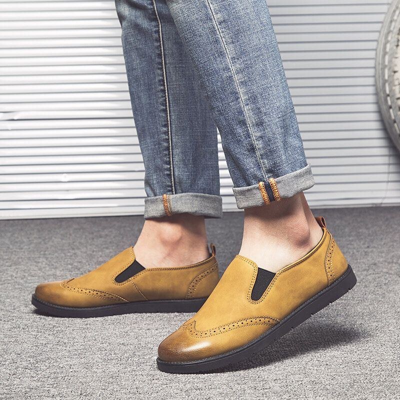 Herre Business Casual Loafers Chelsea Slip On Work Dress Håndsyede Sko