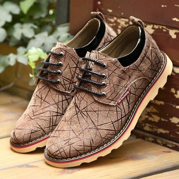 Herre Casual Åndbar Komfortabel Fashion Flat Lace Up Oxfords Sko