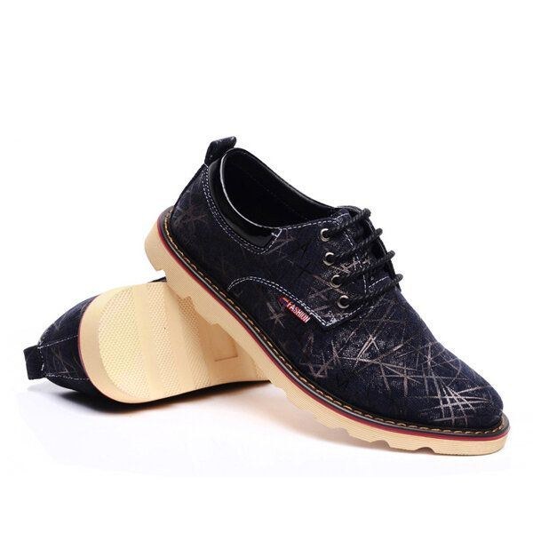 Herre Casual Åndbar Komfortabel Fashion Flat Lace Up Oxfords Sko