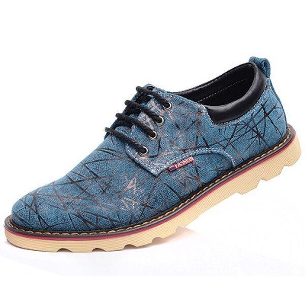 Herre Casual Åndbar Komfortabel Fashion Flat Lace Up Oxfords Sko