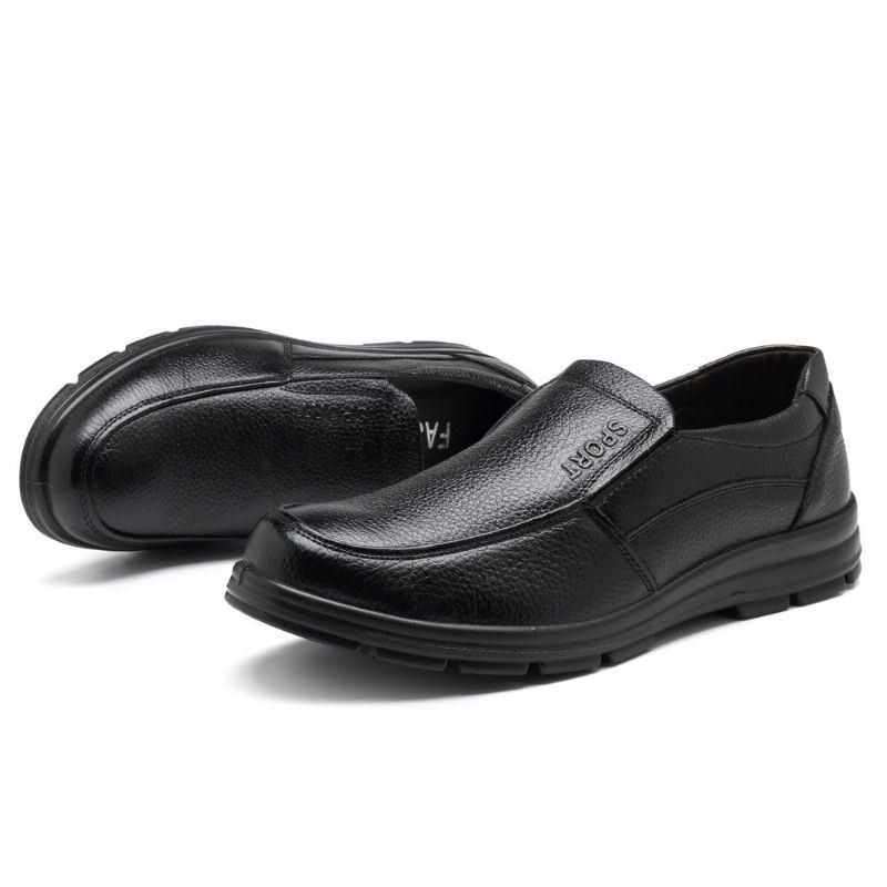 Herre Casual Business Comfy Ægte Læder Slip On Oxfords