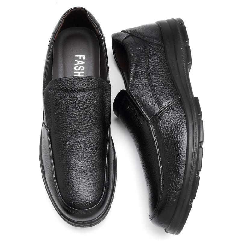 Herre Casual Business Comfy Ægte Læder Slip On Oxfords