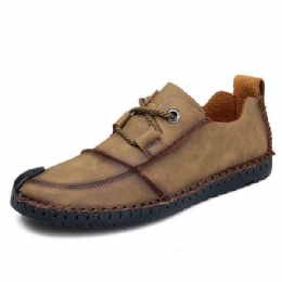 Herre Casual Håndsyning Cap Toe Blød Slip On Oxfords