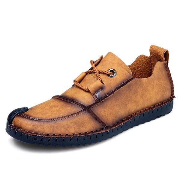 Herre Casual Håndsyning Cap Toe Blød Slip On Oxfords