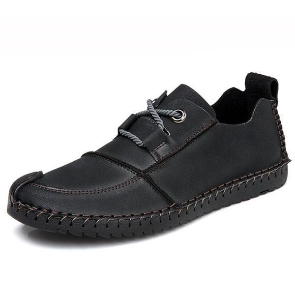 Herre Casual Håndsyning Cap Toe Blød Slip On Oxfords