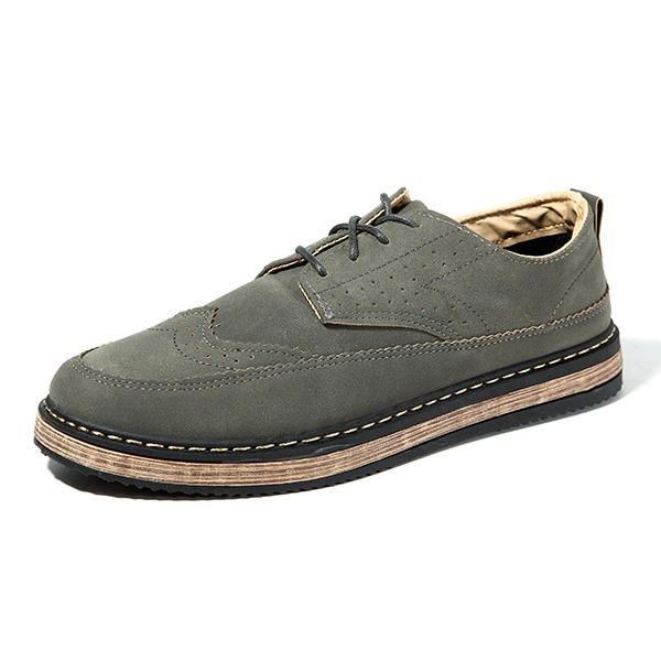 Herre Casual Retro Britisk Stil Læder Brogue Oxfords Sko