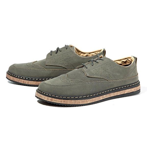 Herre Casual Retro Britisk Stil Læder Brogue Oxfords Sko