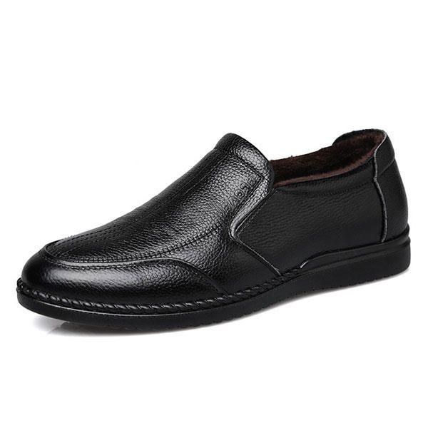 Herre Comfy Ægte Læder Slip On Oxfords