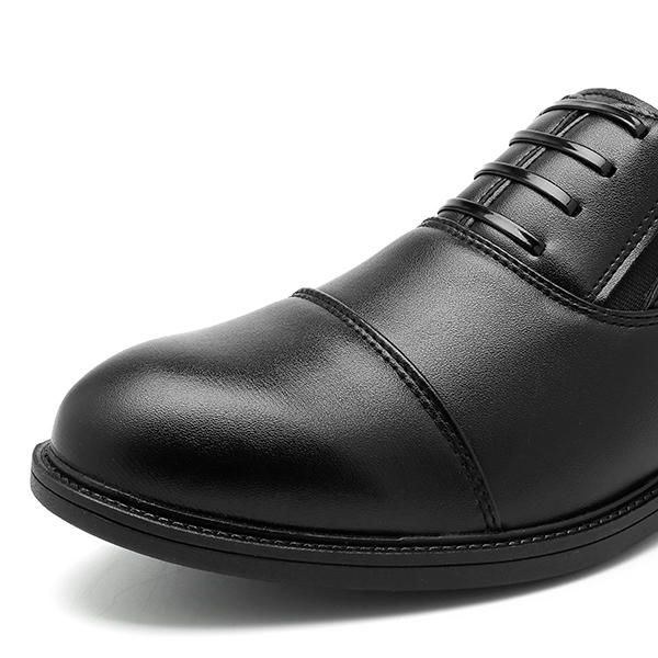 Herre Comfy Casual Business Elastisk Bånd Pu Læder Slip On Formelle Sko