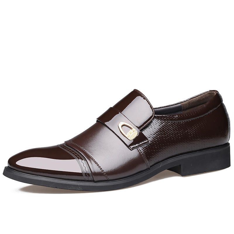 Herre Comfy Læder Cap Toe Slip On Business Formelle Sko