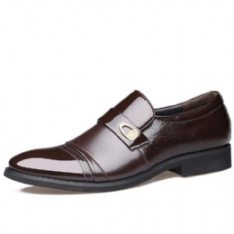 Herre Comfy Læder Cap Toe Slip On Business Formelle Sko