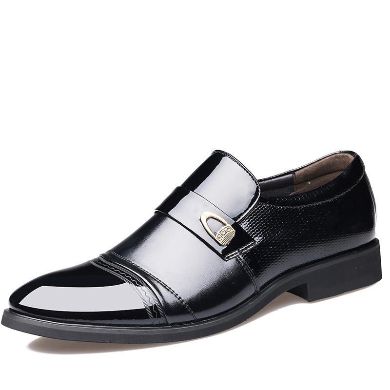 Herre Comfy Læder Cap Toe Slip On Business Formelle Sko