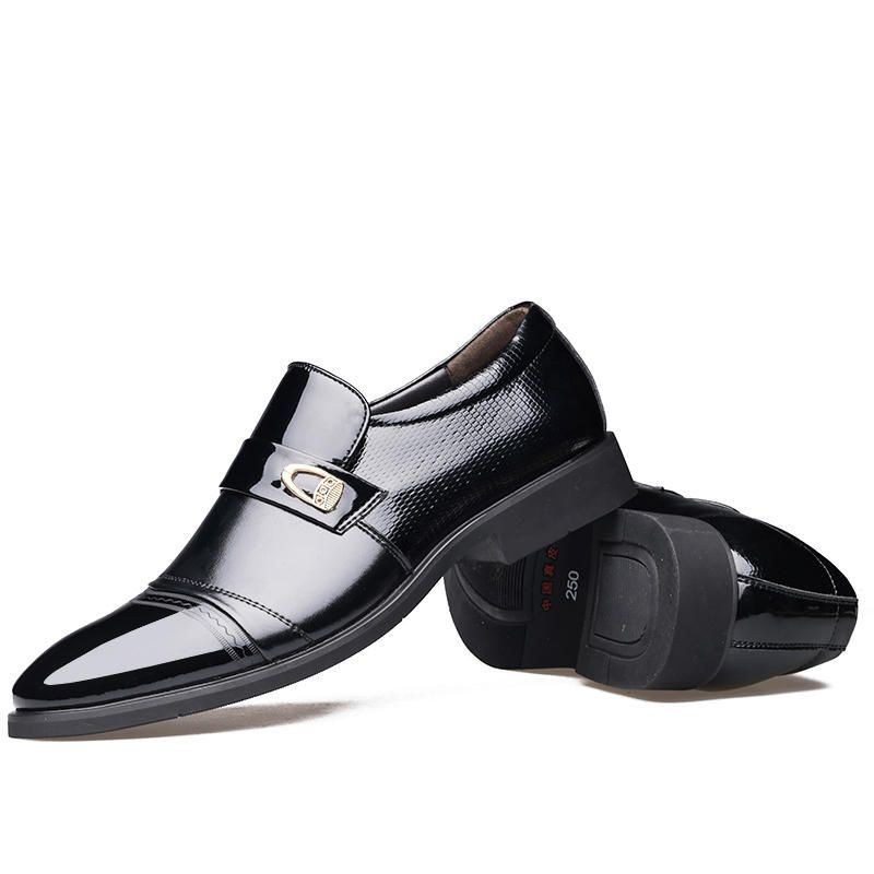 Herre Comfy Læder Cap Toe Slip On Business Formelle Sko