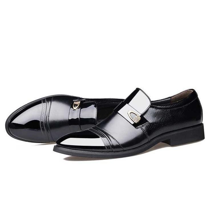 Herre Comfy Læder Cap Toe Slip On Business Formelle Sko