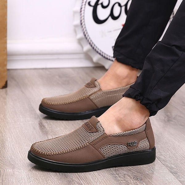 Herre Håndsyning Blød Sål Slip On Mesh Oxfords