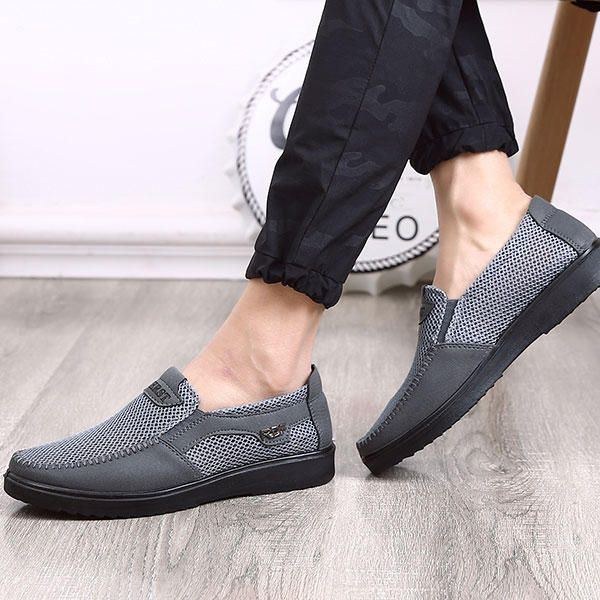 Herre Håndsyning Blød Sål Slip On Mesh Oxfords