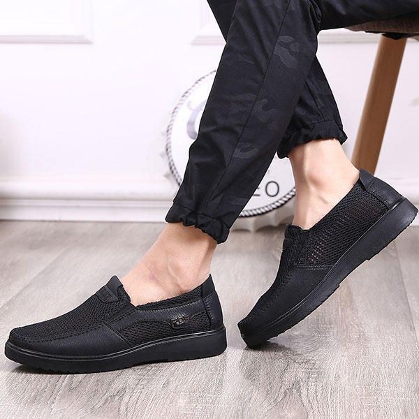 Herre Håndsyning Blød Sål Slip On Mesh Oxfords