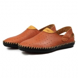 Herre Hollow Out Casual Oxfords I Læder Slip On