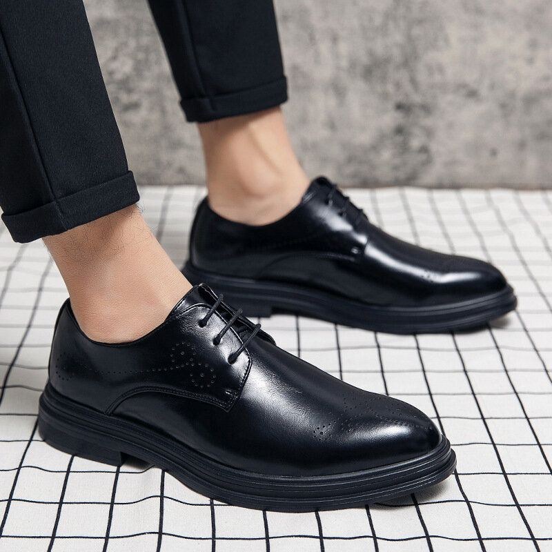 Herre Læder Åndbar Comfy Pointy Toe Vintage Oxford Casual Business Sko