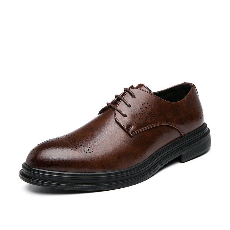 Herre Læder Åndbar Comfy Pointy Toe Vintage Oxford Casual Business Sko