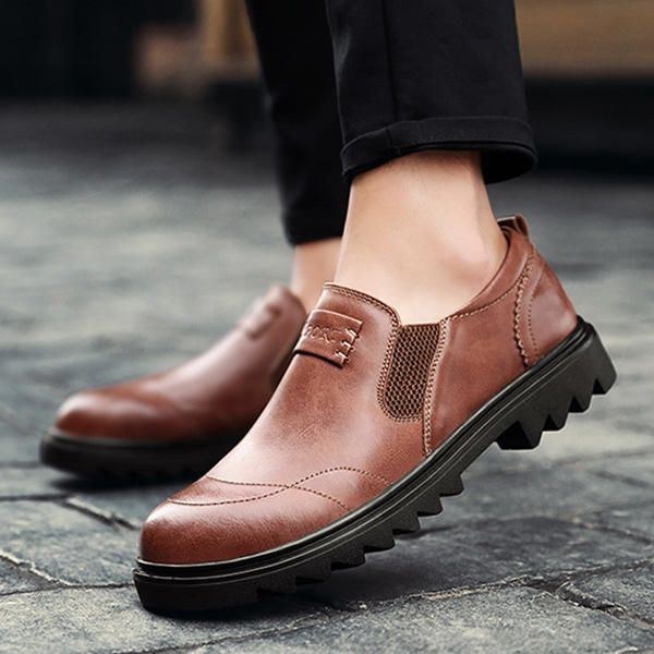 Herre Mern Comfy Casual Business Elastikbånd Slip On Oxfords