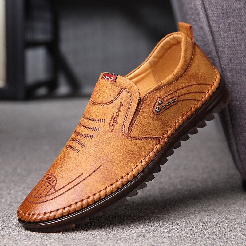 Herre Microfiber Læder Skridsikker Blød Sål Casual Business Loafers