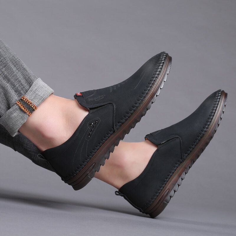 Herre Microfiber Læder Skridsikker Blød Sål Casual Business Loafers