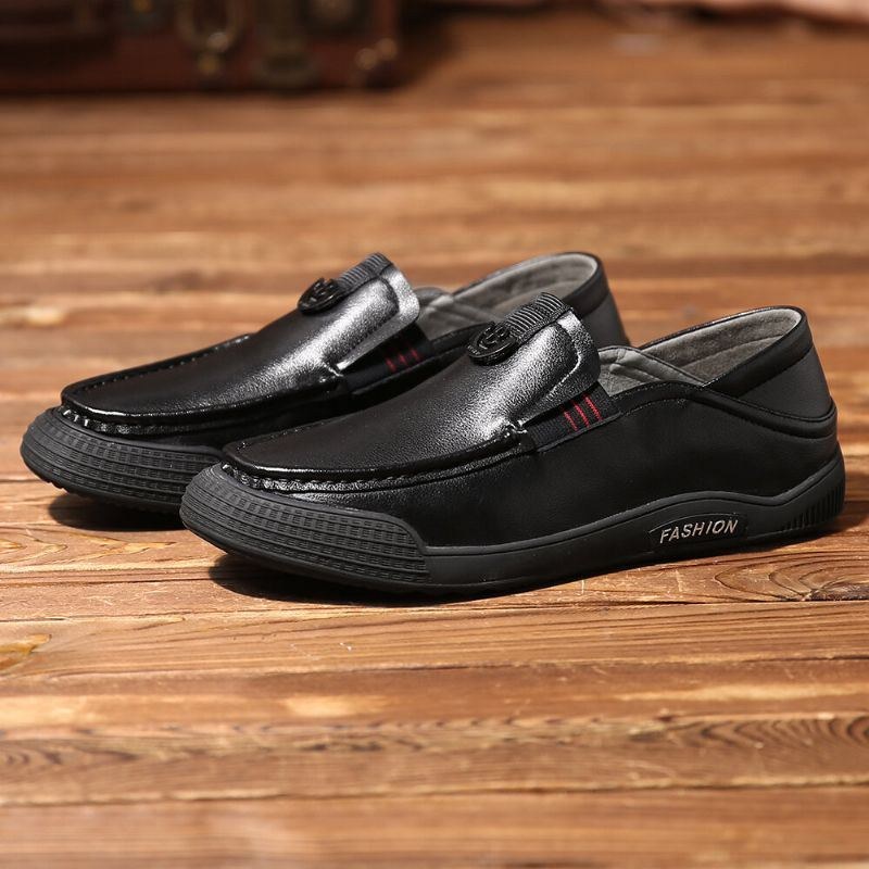 Herre Pure Color Casual Soft Driving Walking Loafers